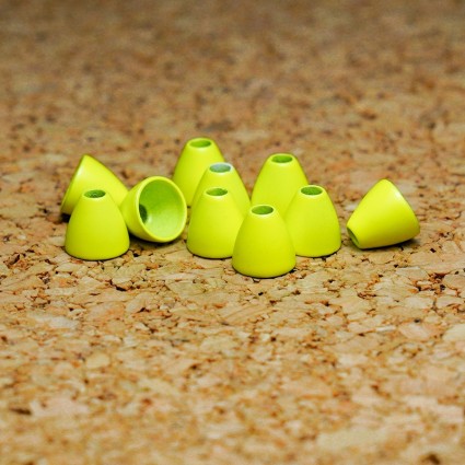 Конус TFF Tungsten Cone Head 6X6mm 1g 10pcs Fl Chartreuse фото
