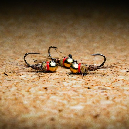Муха нахлыст TFF SB Tungsten Head 4.5mm Pheasant Tail Jig #12 1g Natural/Orange фото 2