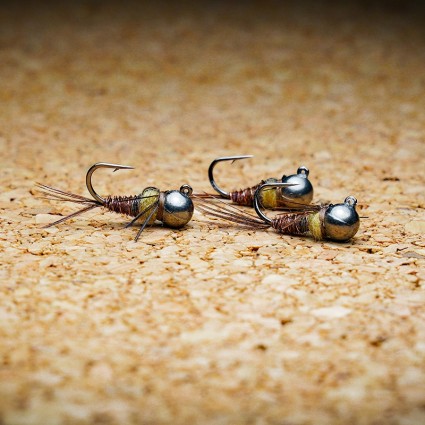 Муха нахлыст TFF SB Tungsten Head 5.5mm Pheasant Tail Jig Uncoated #10 1.5g Natural фото 2