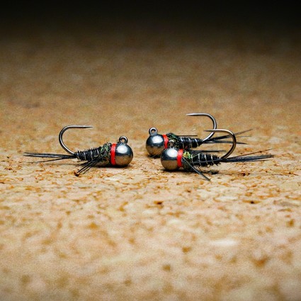 Муха нахлыст TFF SB Tungsten Head 4.5mm Pheasant Tail Jig Uncoated #12 1.0g Black/Orange фото 2