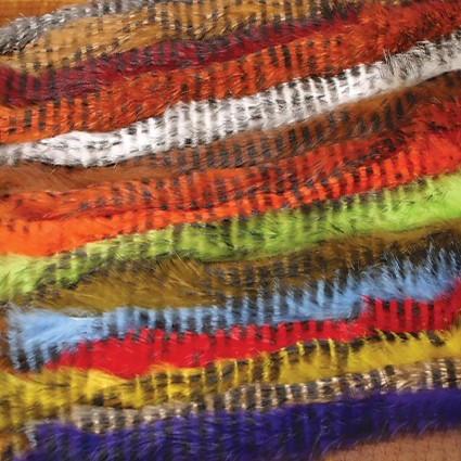 Кролик Hareline Black Barred Rabbit Strips #187 Hot Orange фото