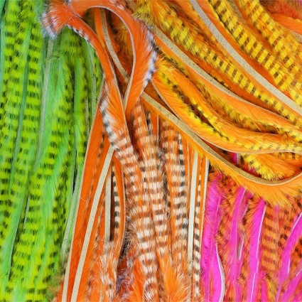 Кролик Hareline Tiger Barred Rabbit Strips #14 Blk Barred Chartreuse Fl Yellow фото 2