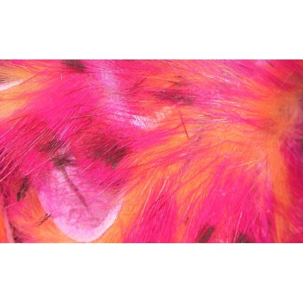 Кролик Hareline Tiger Barred Rabbit Strips #7 Hot Pink/Brown/Shrimp Pink фото 1
