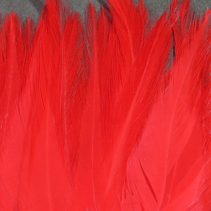 Перо Hareline SR UV2 Strung Saddle #095 Red фото 1