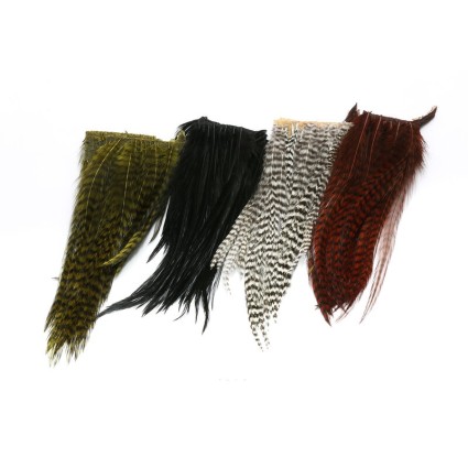 Перо петуха Hareline Bugger Hackle Patches #11 Black фото 2