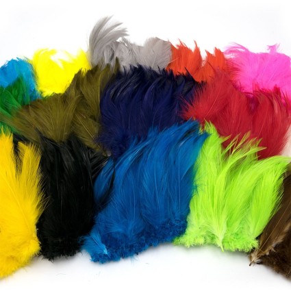 Перо петуха Hareline Saltwater Neck Hackle #142 Fl Yellow фото 2