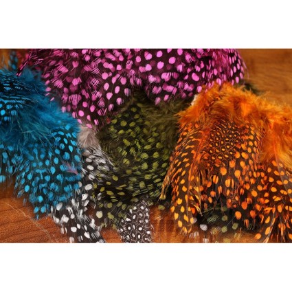 Перо цесарка Hareline UV2 Large Eyed Guinea #096 Blue фото 2