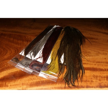 Седло петуха Hareline Half Dry Fly Saddle Grade #1 Keough #242 Grizzly Natural фото 2