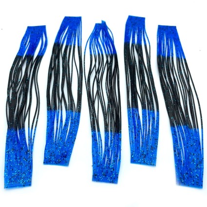 Силикон Hareline Crazy Legs #9 Black/Blue Tipped фото 1