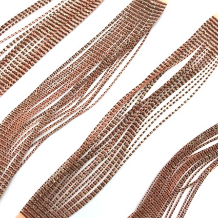 Силикон Hareline Grizzly Flutter Legs #13 Black Barred Shrimp Pink фото 1