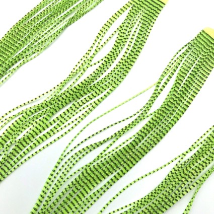 Силикон Hareline Grizzly Flutter Legs #2 Black Barred Clear Chartreuse  фото 1