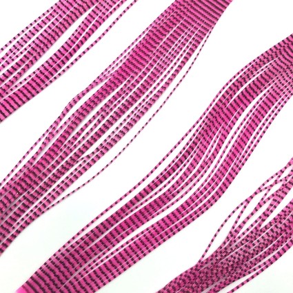 Силикон Hareline Grizzly Flutter Legs #8 Black Barred Hot Pink фото 1