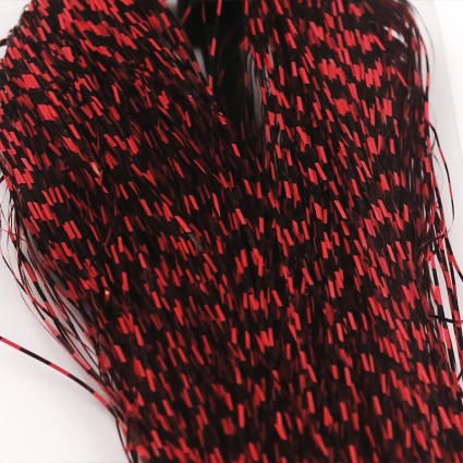 Флеш Hareline Micro Barred Voodoo Fibers #310 Black Barred Red фото 1