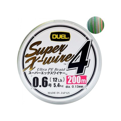 Плетёный шнур DUEL PE SUPER X-WIRE 4 200m 5Color #2.0 13kg фото