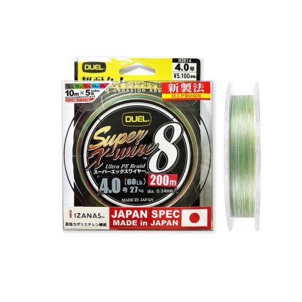 Плетёный шнур DUEL PE SUPER X-WIRE 8 200m 5Color #0.8 7.0kg фото