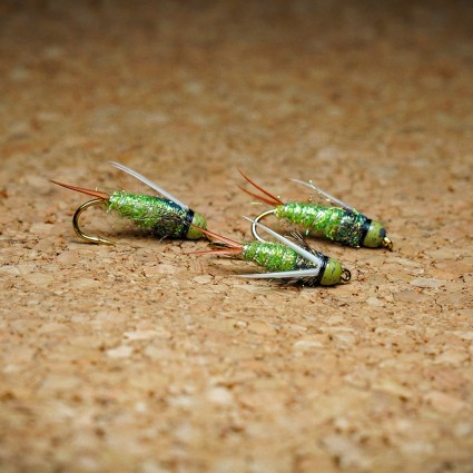 Муха нахлыст TFF Cherry Salmon Prince Nymph TH #8 Caddis Green фото 2