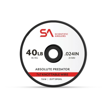 Металлический поводок Scientific Anglers Absolute Predator 7х7 Knotable Wire 25lb фото