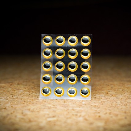 Глазки TFF 3D Realistic Baitfish Eyes 6mm 20pcs Gold фото