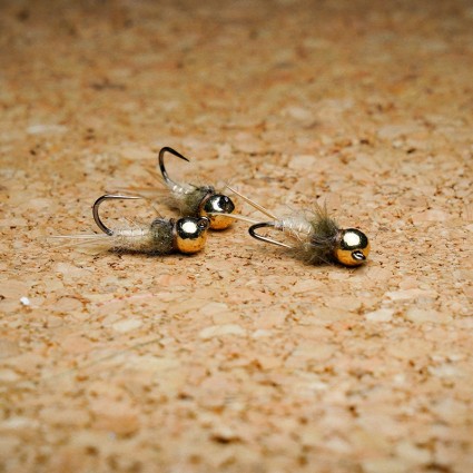 Муха нахлыст TFF SB Tungsten Head 4.5mm Mayfly Jig #14 1.0g Tan фото 2