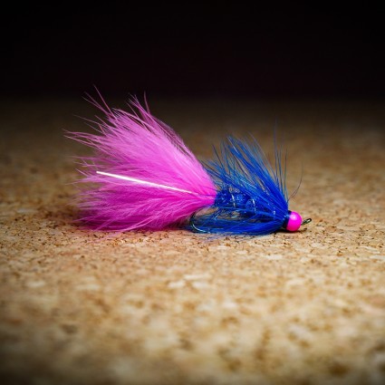 Муха нахлыст CRM Woolly Bugger Salmon TH 4.5mm #6 Blue/Fl Pink фото
