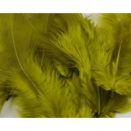 Перо Hareline Soft Hackle #162 Golden Yellow Olive фото