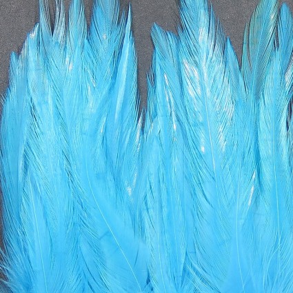 Перо Hareline Strung Chinese Saddle Hackle 5-7'' #347 Silver Doctor Blue фото 1