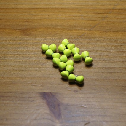 Головки гантели TFF Brass Dumbbell Eyes 4.8mm Fl Chartreuse 10pcs фото