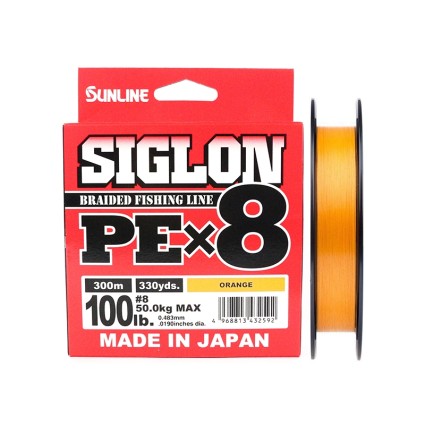 Шнур Sunline Siglon PE×8 300m Orange #5/80Lb фото
