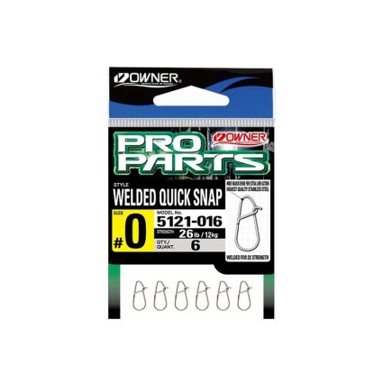 Застёжка Owner 5121 Welded Quick Snap #0 12kg 6pcs фото
