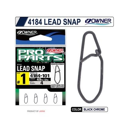 Застёжка Owner 4184 Lead Snap #1.5 26kg 4pcs фото