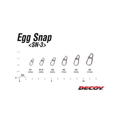 Застежка Decoy SN-3 Egg Snap #1 30Lb 7pcs фото 3