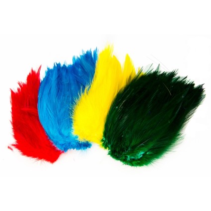 Перо петуха Wapsi Neck Hackle Strung Peacock Blue фото