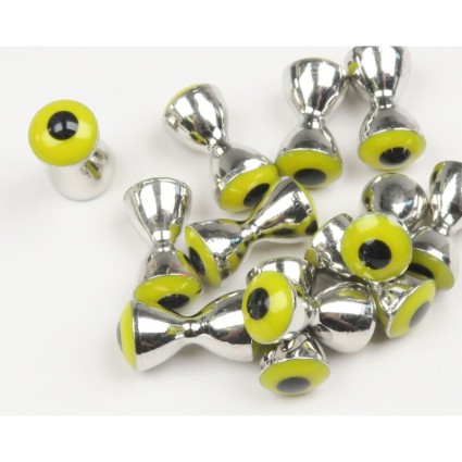 Гантели Hareline Large Pseudo Eyes Yellow Pupil Nickel фото