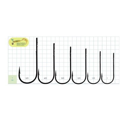 Крючки GURZA Round Bent Hook #3/0 Black Nickel 7pcs фото 2