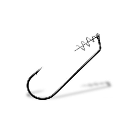 Крючки GURZA Worm Swim Bait Hook #2/0 Black Nickel 7pcs фото 1