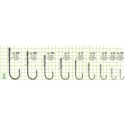 Крючки GURZA Helix Hook MH-10 #3/0 Black Nickel 5pcs фото 2