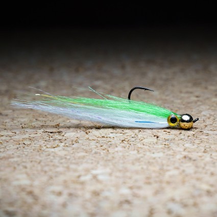 Муха нахлыст CRM Baitfish Minnow Tungsten Head 5.5mm White/Bright Green фото