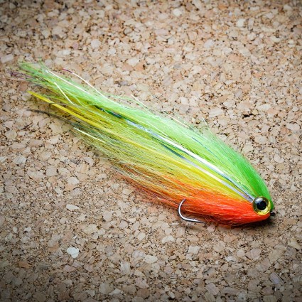 Муха нахлыст CRM Bunny Streamer 11cm Orange/Chartreuse Grizzly/Bright Green фото