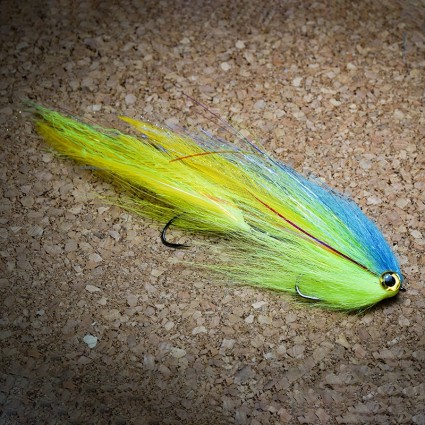 Муха нахлыст CRM Artuculated Deceiver Streamer 18cm Chartreuse/Fl Blue фото