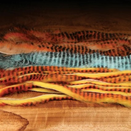 Мех кролика Orvis Barred Zonkers Fl Orange/Black фото