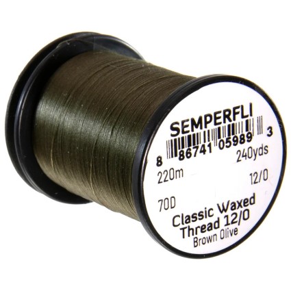 Нитки Semperfli Classic Waxed Thread 12/0 240yds Brown Olive фото