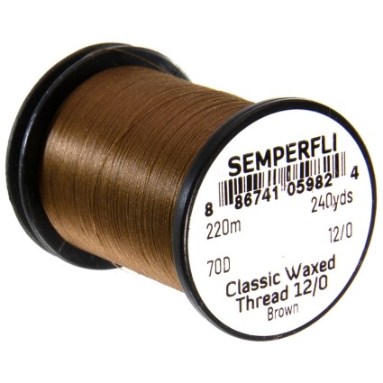 Нитки Semperfli Classic Waxed Thread 12/0 240yds Brown фото