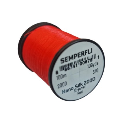 Нитки Semperfli Nano Silk Streamer 200D 100м 3/0 Red фото