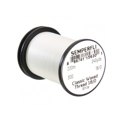 Нитки Semperfli Classic Waxed Thread 18/0 240yds White фото 1