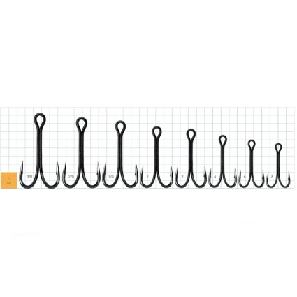 Крючки GURZA Double Hook Long Shank #2/0 Black Nickel 3pcs фото 2