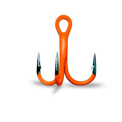 Крючки GURZA Round Treble Hook ST36 UV Orange #2 3pcs фото 1