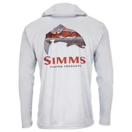 Термофутболка SIMMS Tech Hoody Artist Series Trout Logo Flame/Sterling M фото