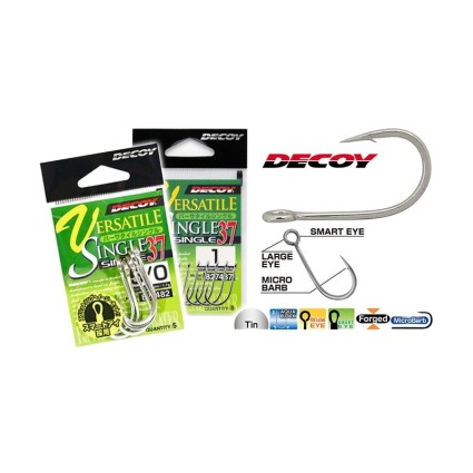Крючок одинарный Decoy Versatile Single 37 #4 8pcs фото 2