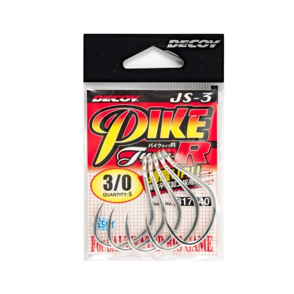 Крючок одинарный Decoy Pike Type-R JS-3 #5/0 3pcs фото 2