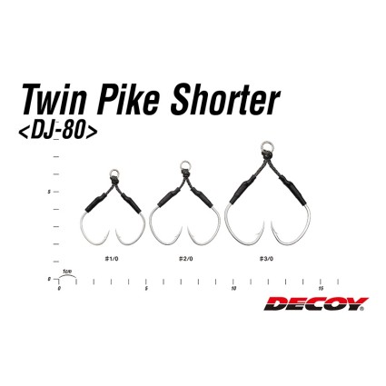 Крючок ассист Decoy DJ-80 TwinPike Shorter #1/0 2pcs фото 2